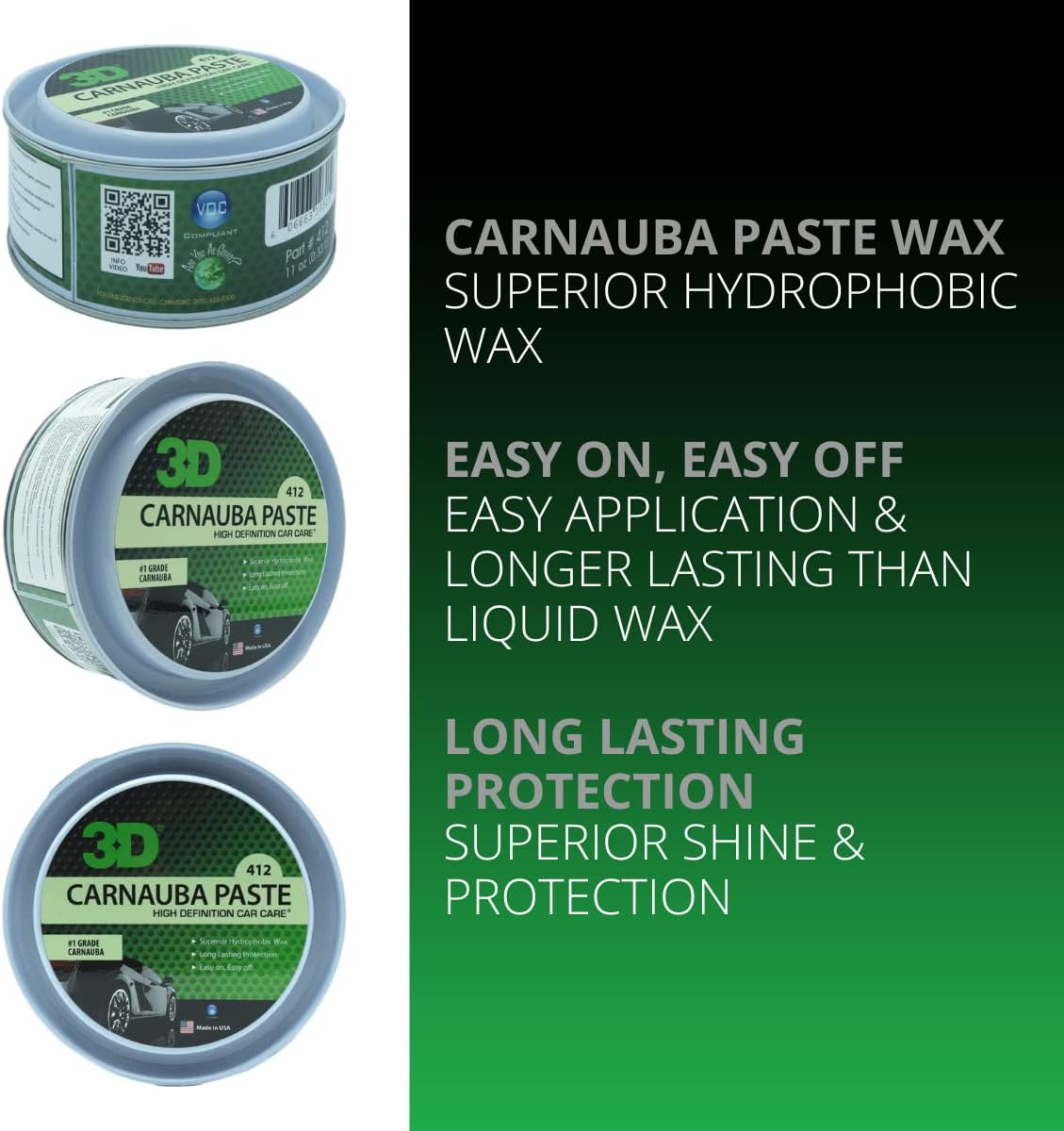 3D Carnauba Paste Wax 11 oz - Imagen 3